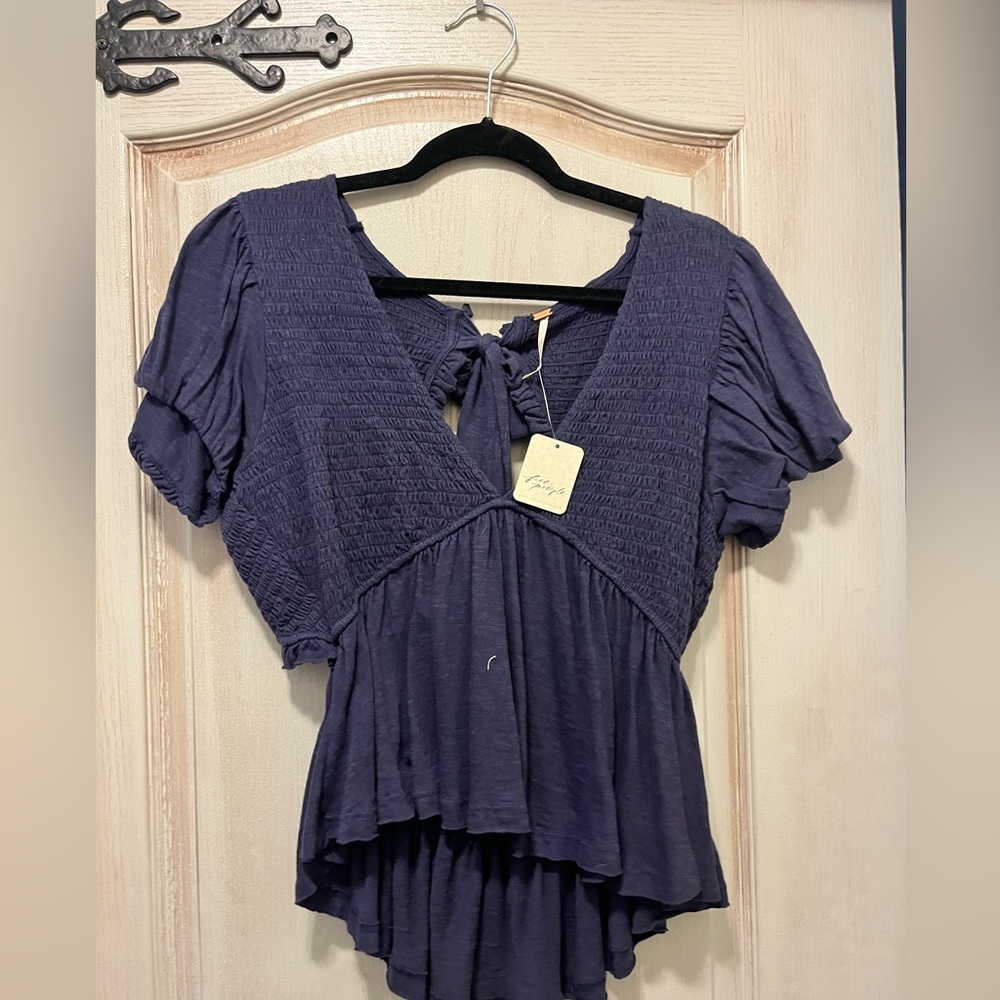Free People Deep Purple Blouse